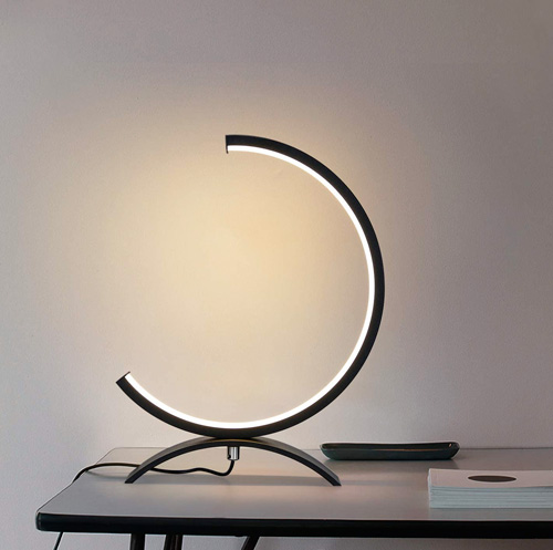 ZMH Lampe de table LED dimmable 7W lampe de chevet en aluminium noir, 32*20CM