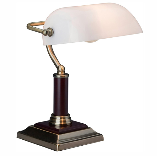 Elégante lampe de banquier vintage