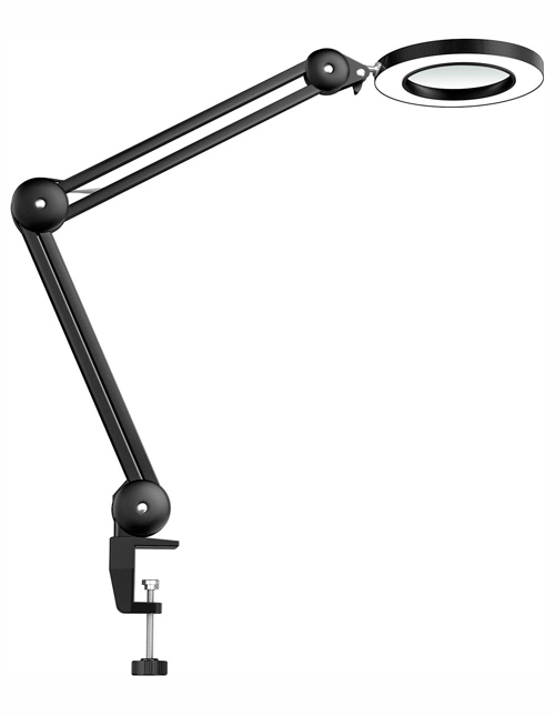 Lampe Loupe à LED, esthétique Lampe de Bureau Robuste, 5 Dioptries, Grossissement 5X par Lentille en Verre de 125 mm